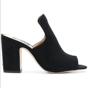 DKNY. Open toe heeled mules